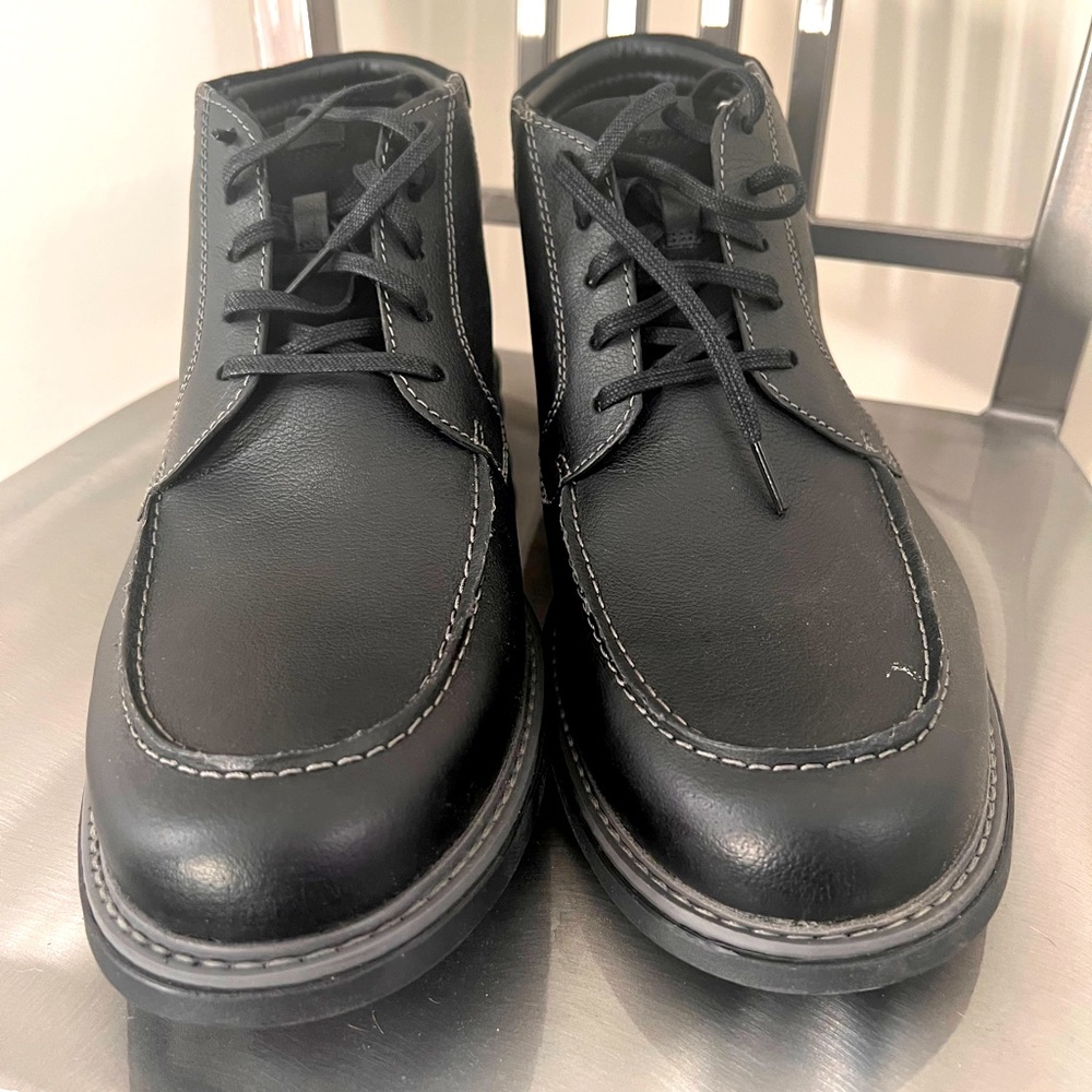 Mens CLARKS Rendell Rise Black Leather Chukka Boot